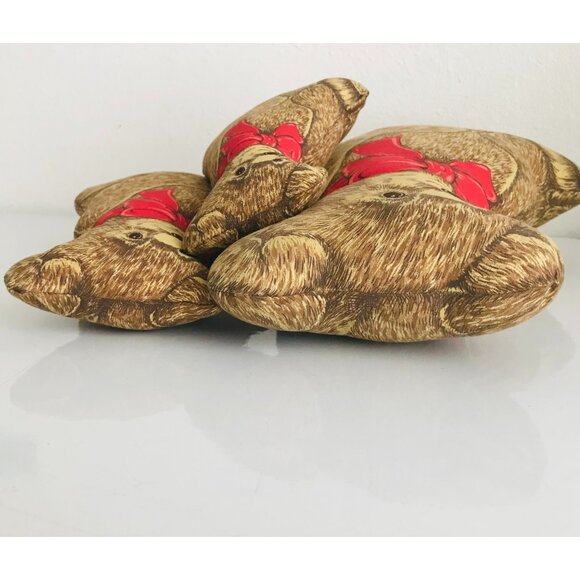 Trio Teddy Bear Pillows Stuffed Animals Cut N Sew Cranston Plush Set of Three 3 - Picture 6 of 7